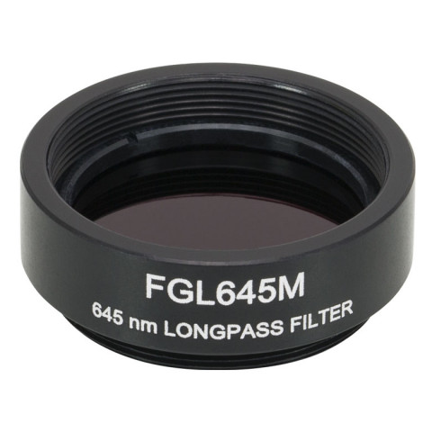 FGL645M - Длинноволновый светофильтр, Ø25 мм, резьба на оправе: SM1, материал RG645, длина волны среза: 645 нм, Thorlabs