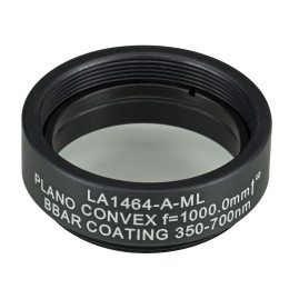 LA1464-A-ML - Плоско-выпуклая линза, Ø1", N-BK7, оправа с резьбой SM1, f = 1000.0 мм, просветляющее покрытие: 350-700 нм, Thorlabs