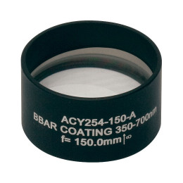 ACY254-150-A - Ахроматический дублет с цилиндрическими линзами,  фокусное расстояние 150 мм, Ø1", просветляющее покрытие: 350 - 700 нм, Thorlabs