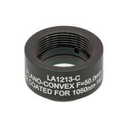 LA1213-C-ML - Плоско-выпуклая линза, Ø1/2", N-BK7, оправа с резьбой SM05, f = 50.0 мм, просветляющее покрытие: 1050-1620 нм, Thorlabs
