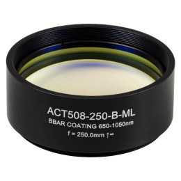 ACT508-250-B-ML - Ахроматический дублет, фокусное расстояние: 250 мм, Ø2", резьба на оправе: SM2, просветляющее покрытие: 650 - 1050 нм, Thorlabs
