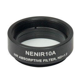 NENIR10A - Абсорбционный нейтральный светофильтр для работы в ближнем ИК диапазоне, Ø25 мм, резьба на оправе: SM1, оптическая плотность: 1.0, Thorlabs