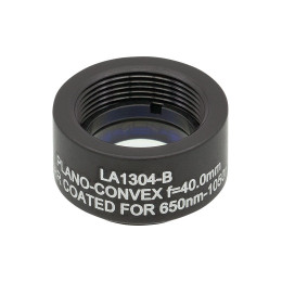LA1304-B-ML - Плоско-выпуклая линза, Ø1/2", N-BK7, оправа с резьбой SM05, f = 40.0 мм, просветляющее покрытие: 650-1050 нм, Thorlabs