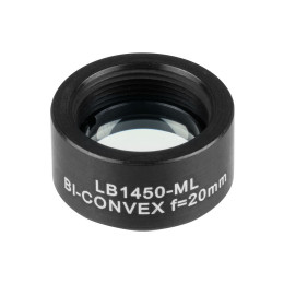 LB1450-ML - N-BK7 двояковыпуклая линза в оправе, Ø1/2", фокусное расстояние 20.0 мм, без покрытия, Thorlabs