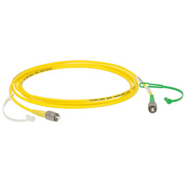P4-405AR-2 - Соединительный оптоволоконный кабель, одномодовое оптоволокно, 2 м, диапазон рабочих длин волн: 405 - 532 нм, FC/APC (с просветляющим покрытием) и FC/PC (без покрытия) разъем, Thorlabs