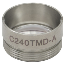C240TMD-A - Асферическая линза Geltech в оправе, f = 8.00 мм, NA = 0.5, просветляющее покрытие: 350-700 нм, Thorlabs