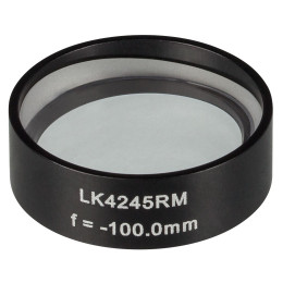 LK4245RM -  Плоско-вогнутая цилиндрическая круглая линза из кварцевого стекла в оправе, фокусное расстояние: -100 мм, Ø1", без покрытия, Thorlabs