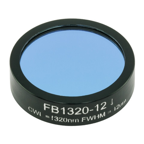 FB1320-12 - Полосовой фильтр, Ø1", центральная длина волны 1320 ± 2 нм, ширина полосы пропускания 12 ± 2.4 нм, Thorlabs