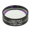 LJ4667RM-C - Плоско-выпуклая цилиндрическая круглая линза из кварцевого стекла, фокусное расстояние: 200 мм, Ø1", просветляющее покрытие: 1050-1700 нм, Thorlabs