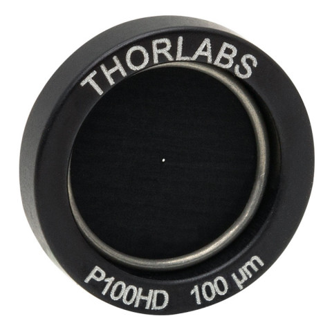 P100HD - Точечная диафрагма в оправе Ø1/2" (12.7 мм), диаметр отверстия: 100 ± 4 мкм, материал: нержавеющая сталь, Thorlabs