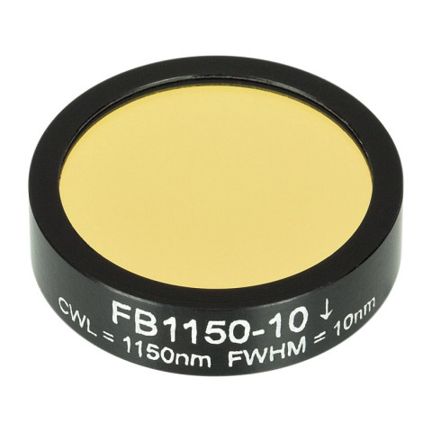 FB1150-10 - Полосовой фильтр, Ø1", центральная длина волны 1150 ± 2 нм, ширина полосы пропускания 10 ± 2 нм, Thorlabs