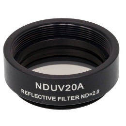 NDUV20A - Отражающий нейтральный светофильтр, UVFS, Ø25 мм, резьба на оправе: SM1, оптическая плотность: 2.0, Thorlabs