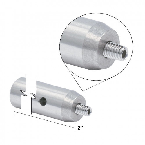 TR2 - Стержень для держателей оптики, Ø1/2", сталь, винт с резьбой 8-32, резьбовое отверстие 1/4"-20, высота 2", Thorlabs