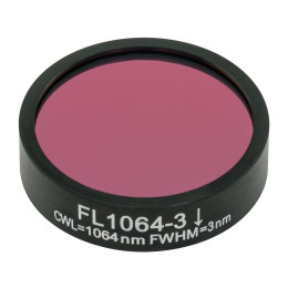 FL1064-3 - Фильтр для работы с Nd:YAG лазером, Ø1", центральная длина волны 1064 ± 0.6 нм, ширина полосы пропускания 3 ± 0.6 нм, Thorlabs