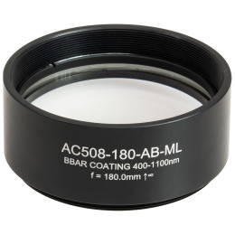AC508-180-AB-ML - Ахроматический дублет в оправе с резьбой SM2, фокусное расстояние: 180.0 мм, Ø2", просветляющее покрытие: 400 - 1100 нм, Thorlabs