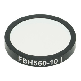 FBH550-10 - Полосовой фильтр, Ø25 мм, центральная длина волны 550 нм, ширина полосы пропускания 10 нм, Thorlabs