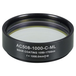 AC508-1000-C-ML - Ахроматический дублет, f=1000 мм, Ø2", резьба на оправе: SM2, просветляющее покрытие: 1050-1700 нм, Thorlabs