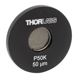 P50K - Точечная диафрагма в оправе Ø1", диаметр отверстия: 50 ± 3 мкм, материал: нержавеющая сталь, Thorlabs