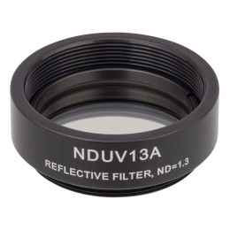 NDUV13A - Отражающий нейтральный светофильтр, UVFS, Ø25 мм, резьба на оправе: SM1, оптическая плотность: 1.3, Thorlabs
