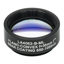 LA4052-B-ML - Плоско-выпуклая линза, диаметр: 1", материал: UVFS, оправа с резьбой: SM1, f = 35.0 мм, покрытие: 650 - 1050 нм, Thorlabs