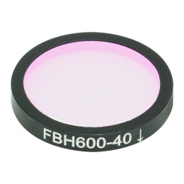 FBH600-40 - Полосовой фильтр, Ø25 мм, центральная длина волны 600 нм, ширина полосы пропускания 40 нм, Thorlabs