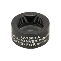 LA1560-A-ML - Плоско-выпуклая линза, Ø1/2", N-BK7, оправа с резьбой SM05, f = 25.0 мм, просветляющее покрытие: 350-700 нм, Thorlabs