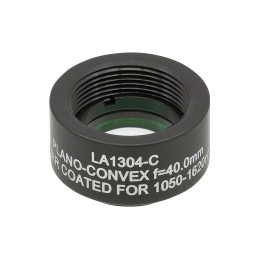 LA1304-C-ML - Плоско-выпуклая линза, Ø1/2", N-BK7, оправа с резьбой SM05, f = 40.0 мм, просветляющее покрытие: 1050-1620 нм, Thorlabs