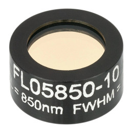 FL05850-10 - Фильтр для работы с диодным лазером, Ø1/2", центральная длина волны 850 ± 2 нм, ширина полосы пропускания 10 ± 2 нм, Thorlabs