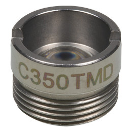 C350TMD - Асферическая линза в оправе, фокусное расстояние: 4.5 мм, числовая апертура: 0,4, рабочее расстояние: 1.6 мм, без покрытия, Thorlabs