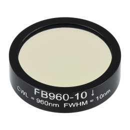 FB960-10 - Полосовой фильтр, Ø1", центральная длина волны 960 ± 2 нм, ширина полосы пропускания 10 ± 2 нм, Thorlabs