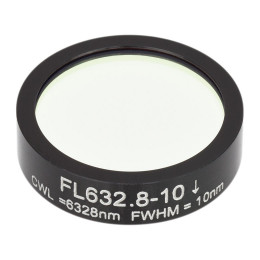 FL632.8-10 - Фильтр для работы с HeNe лазером, Ø1", центральная длина волны 632.8 ± 2 нм, ширина полосы пропускания 10 ± 2 нм, Thorlabs