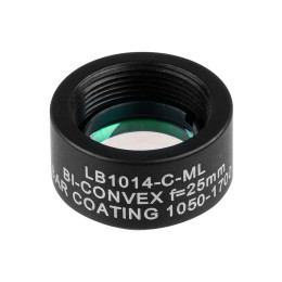 LB1014-C-ML - N-BK7 двояковыпуклая линза в оправе, Ø1/2", фокусное расстояние 25.0 мм, просветляющее покрытие: 1050 - 1700 нм, Thorlabs
