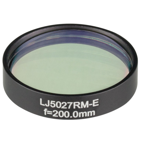LJ5027RM-E - Плоско-выпуклая цилиндрическая линза, Ø1", в оправе, материал: CaF2, f = 200.0 мм, просветляющее покрытие: 2 - 5.0 мкм, Thorlabs