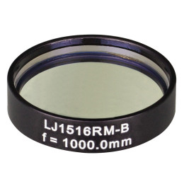 LJ1516RM-B - N-BK7 плоско-выпуклая круглая линза в оправе, фокусное расстояние: 1000 мм, Ø1", просветляющее покрытие: 650 - 1050 нм, Thorlabs