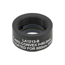 LA1213-B-ML - Плоско-выпуклая линза, Ø1/2", N-BK7, оправа с резьбой SM05, f = 50.0 мм, просветляющее покрытие: 650-1050 нм, Thorlabs