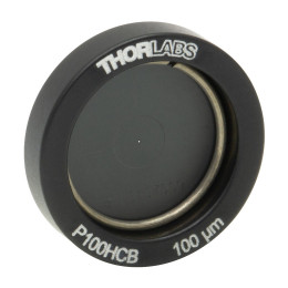 P100HCB - Точечная диафрагма в оправе Ø1/2", диаметр отверстия: 100 ± 4 мкм, материал: позолоченная медь, Thorlabs
