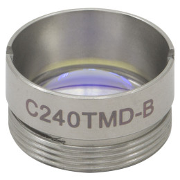C240TMD-B - Асферическая линза Geltech в оправе, f = 8.00 мм, NA = 0.5, просветляющее покрытие: 600-1050 нм, Thorlabs