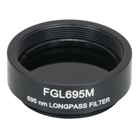 FGL695M - Длинноволновый светофильтр, Ø25 мм, резьба на оправе: SM1, материал RG695, длина волны среза: 695 нм, Thorlabs