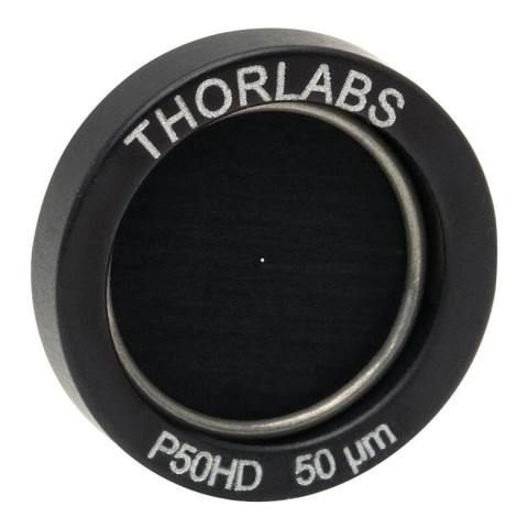 P50HD - Точечная диафрагма в оправе Ø1/2" (12.7 мм), диаметр отверстия: 50 ± 3 мкм, материал: нержавеющая сталь, Thorlabs