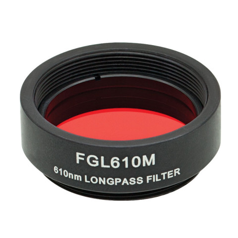 FGL610M -Длинноволновый цветной светофильтр в оправе, Ø25 мм, резьба SM1, длина волны среза: 610 нм, Thorlabs