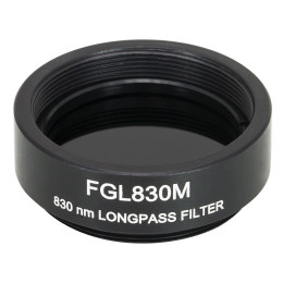 FGL830M - Длинноволновый светофильтр, Ø25 мм, резьба на оправе: SM1, материал RG830, длина волны среза: 830 нм, Thorlabs