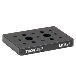 MSB23 - Компактная алюминиевая оптическая плита, 2" x 3" x 3/8", высокая плотность резьбовых отверстий: 8-32 и 1/4"-20, Thorlabs