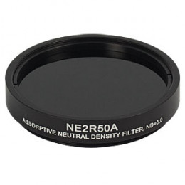 NE2R50A - Абсорбционный нейтральный светофильтр, Ø2", резьба на оправе: SM2, оптическая плотность: 5.0, Thorlabs
