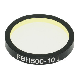 FBH500-10 - Полосовой фильтр, Ø25 мм, центральная длина волны 500 нм, ширина полосы пропускания 10 нм, Thorlabs