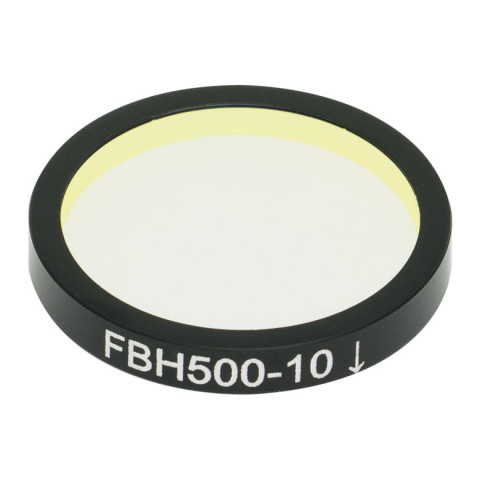 FBH500-10 - Полосовой фильтр, Ø25 мм, центральная длина волны 500 нм, ширина полосы пропускания 10 нм, Thorlabs