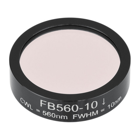FB560-10 - Полосовой фильтр, Ø1", центральная длина волны 560 ± 2 нм, ширина полосы пропускания 10 ± 2 нм, Thorlabs
