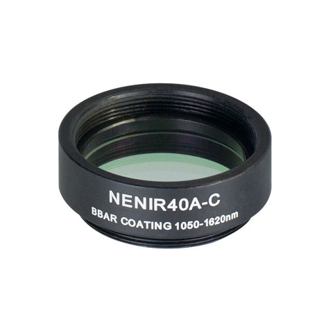 NENIR40A-C - Абсорбционный нейтральный светофильтр в оправе, Ø25 мм, резьба SM1, просветляющее покрытие: 1050 - 1700 нм, оптическая плотность: 4.0, Thorlabs