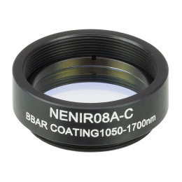 NENIR08A-C - Абсорбционный нейтральный светофильтр в оправе, Ø25 мм, резьба SM1, просветляющее покрытие: 1050-1700 нм, оптическая плотность: 0.8, Thorlabs