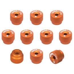 F25SSK1-ORANGE - Съемные ручки для регулировки винтов с резьбой 1/4"-80 , Ø0.58", цвет: оранжевый, 10 шт., Thorlabs