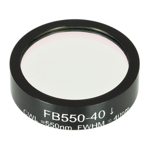 FB550-40 - Полосовой фильтр, Ø1", центральная длина волны 550 ± 8 нм, ширина полосы пропускания 40 ± 8 нм, Thorlabs
